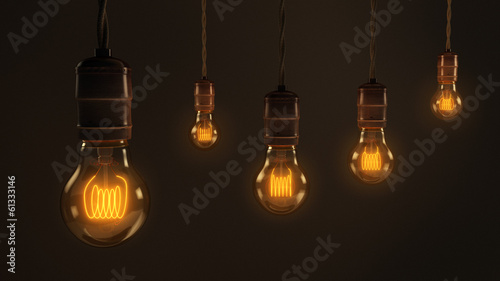 Quintet of Vintage Light Bulbs photo