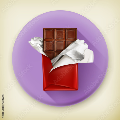 Chocolate, long shadow vector icon