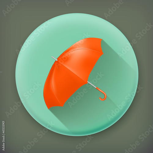 Umbrella, long shadow vector icon