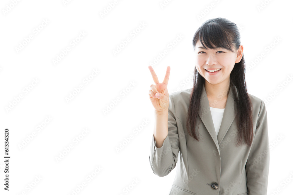 young asian businesswoman counting