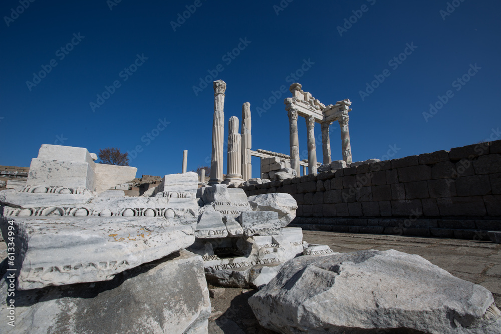 old ruins temple of Akropolis Pergamon