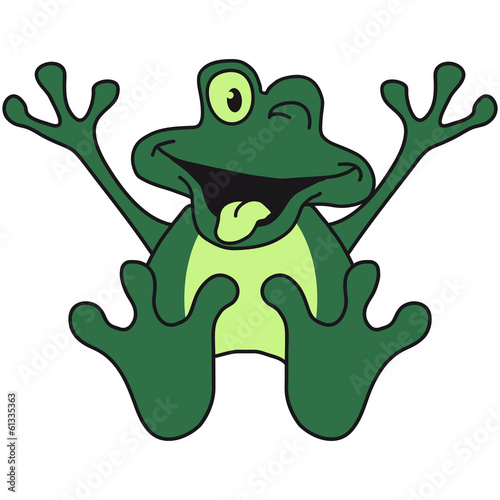 Funny Sitting Comic Frog
