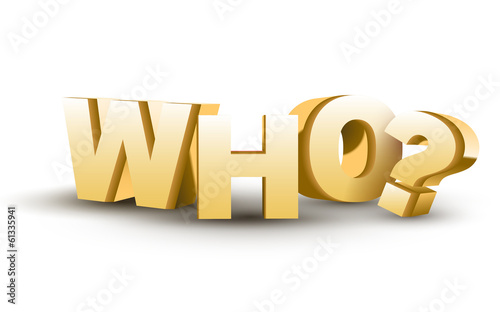 The word Who in red 3D letters