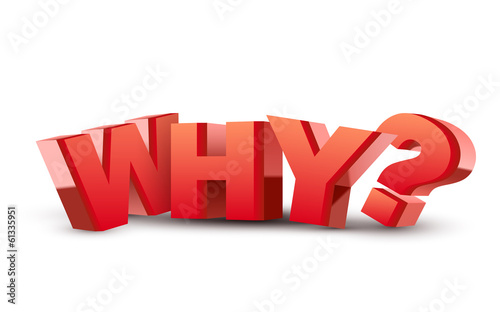3d "why" text