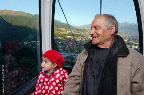 Family travel by aerial tramway