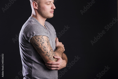 Man with tattoo