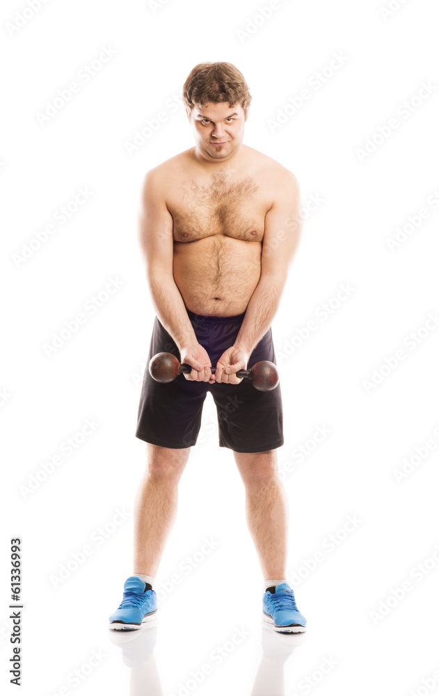 Fat fitness man