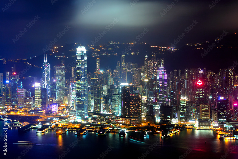 Naklejka premium Hong Kong central business district