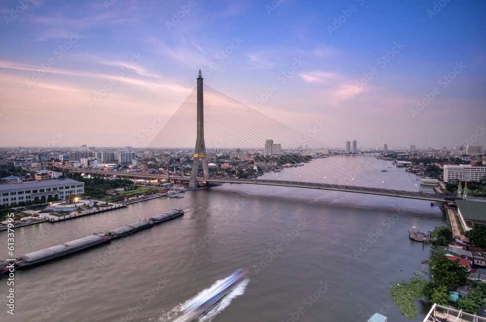 Rama 8 Bridge, Mega bridge in Bangkok Thailand Rama 8 Bridge, Mega bridge in Bangkok Thailand