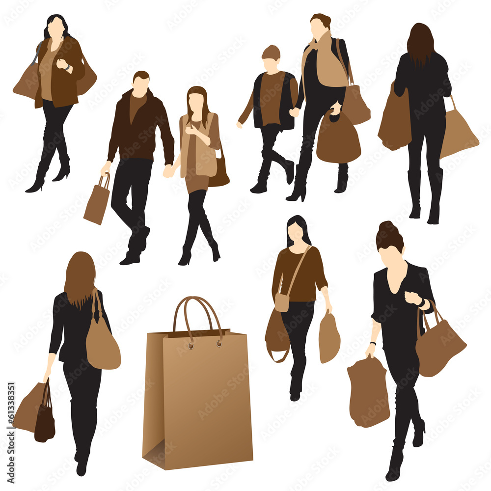 Fototapeta premium People with purchases