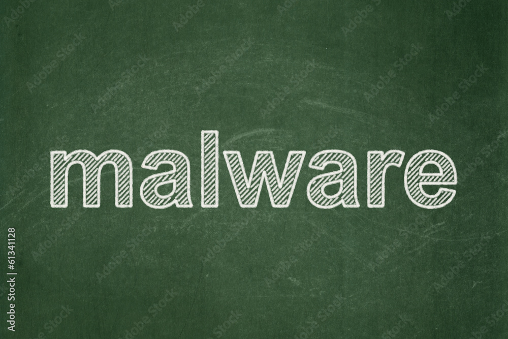 Obraz premium Security concept: Malware on chalkboard background