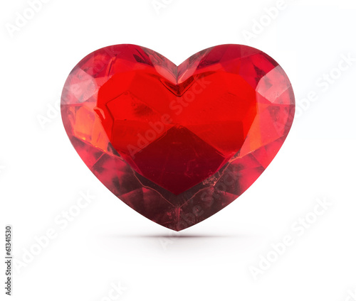 Red heart gemstone