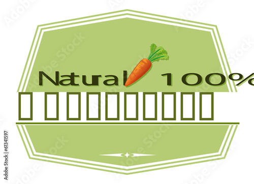 A natural label with a carrot