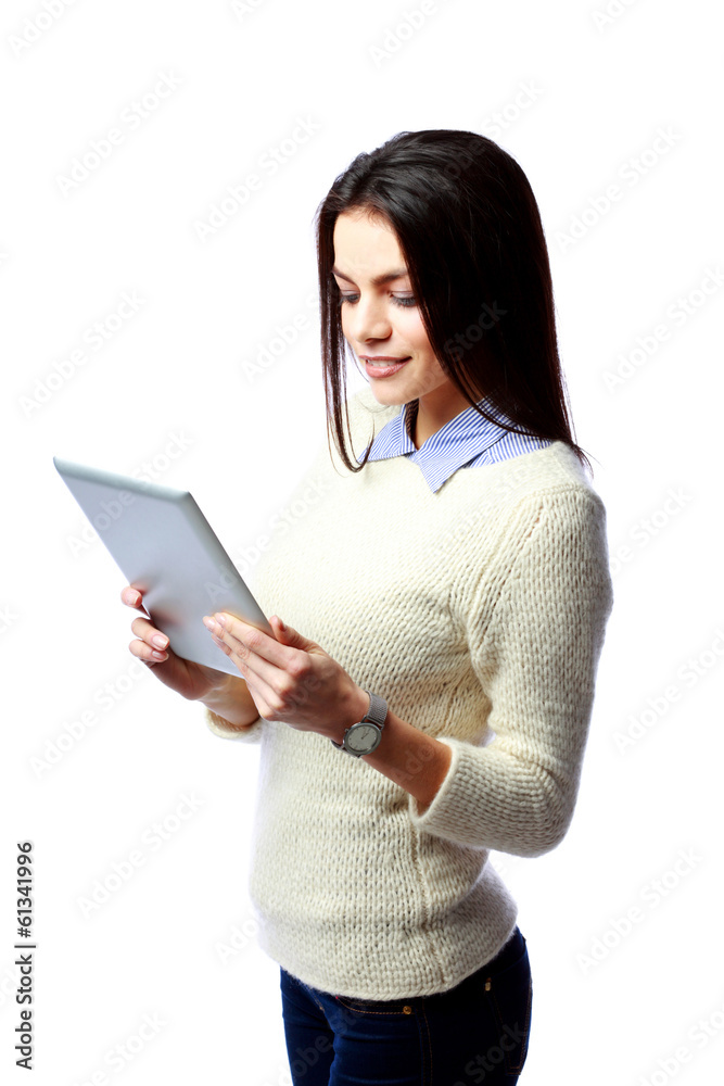 businesswoman using tablet computer businesswoman using tablet computer