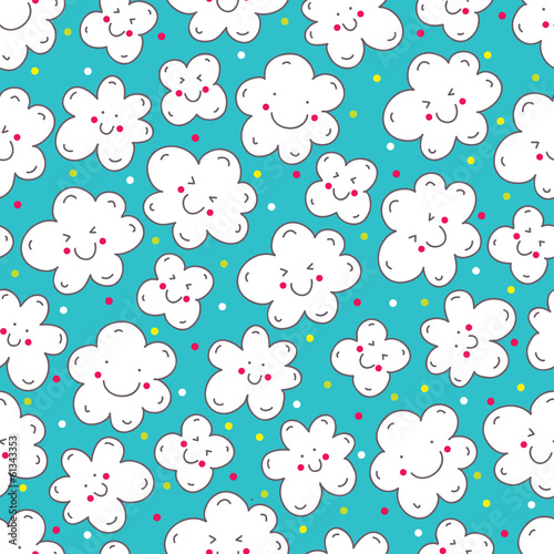 Seamless vector pattern with lovely clouds.