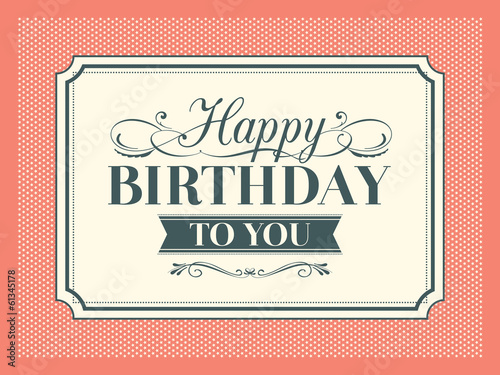 Vintage Birthday card frame design template