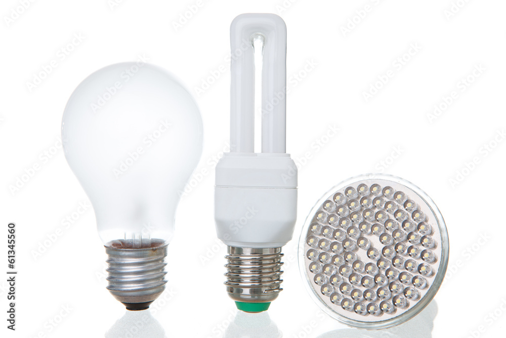LED lamps and conventional lamps on white LED lamps and conventional lamps on white
