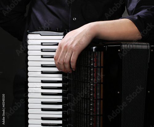 frayed buttons of  accordion
