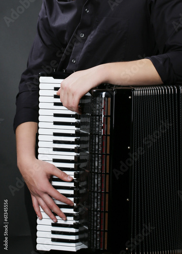 frayed buttons of  accordion