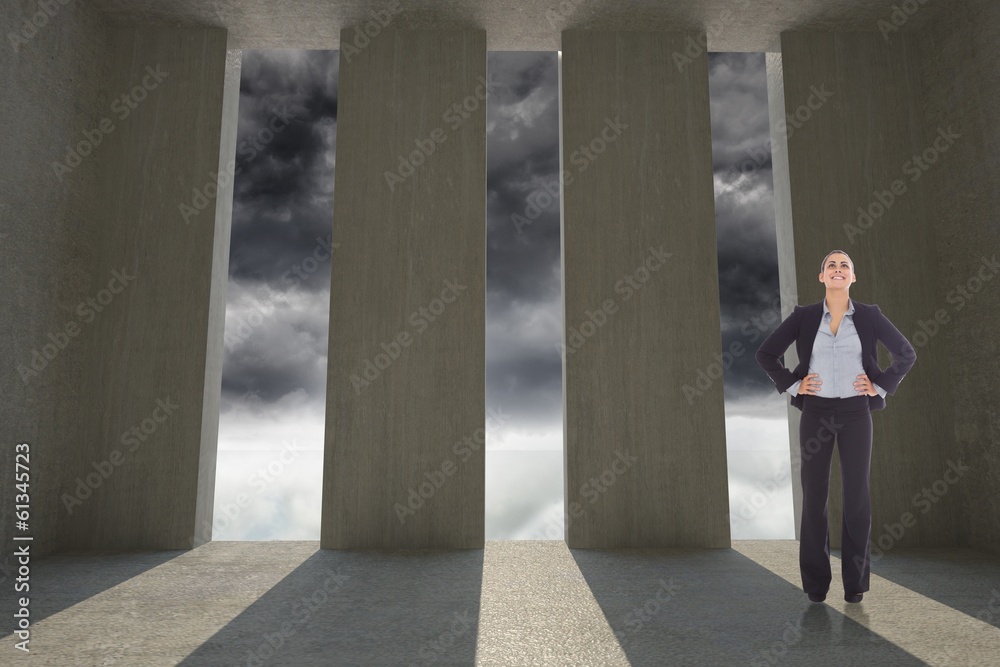 Composite image of happy businesswoman Composite image of happy businesswoman