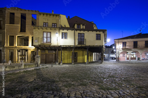 Night image of the medieval squares in the city of Leon, Spain