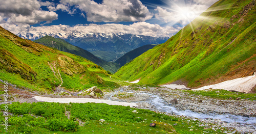 Beautiful walley in Caucasus mountains in Upper Svaneti, Georgia #61346561