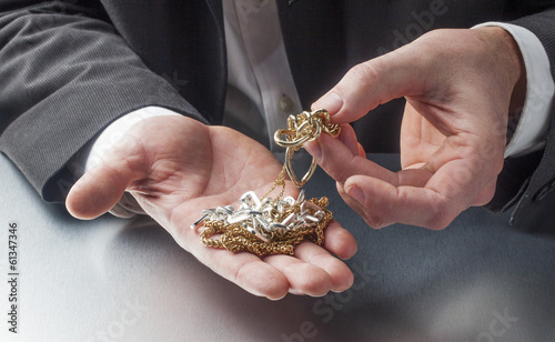 golden and silver jewelery ...