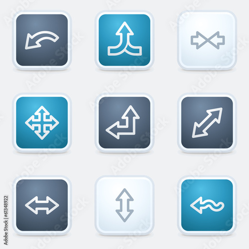 Arrows web icon set 2, square buttons