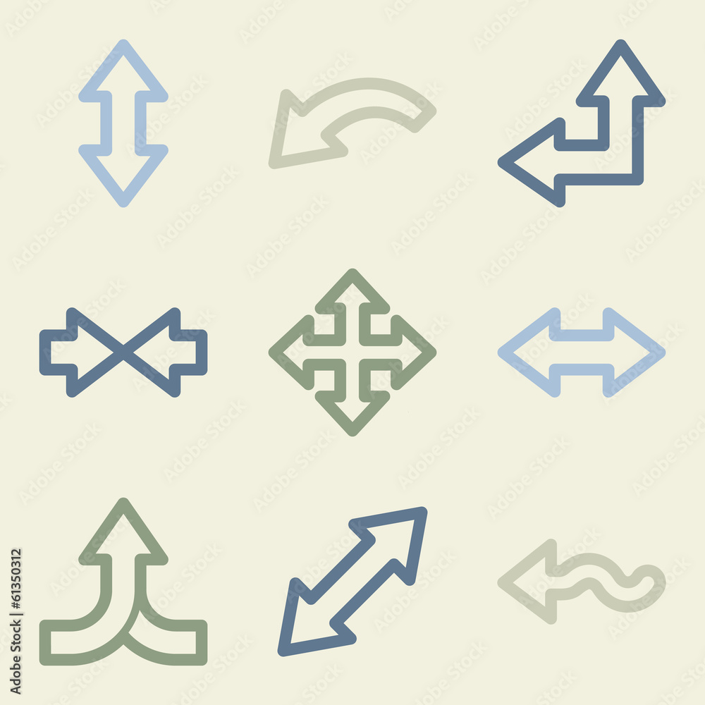 Arrows web icons, money color set Arrows web icons, money color set