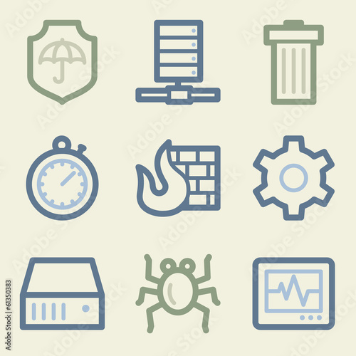 Internet security web icons, money color set