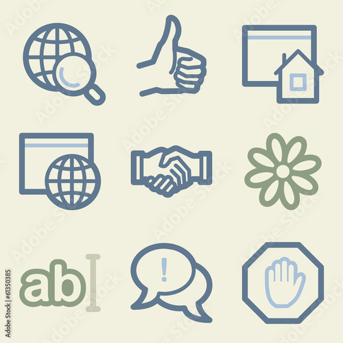 Internet web icons, money color set