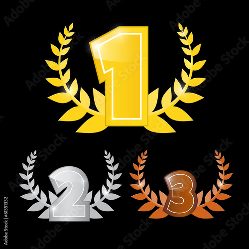 Gold, Silver, Bronze - First, Second and Third Place