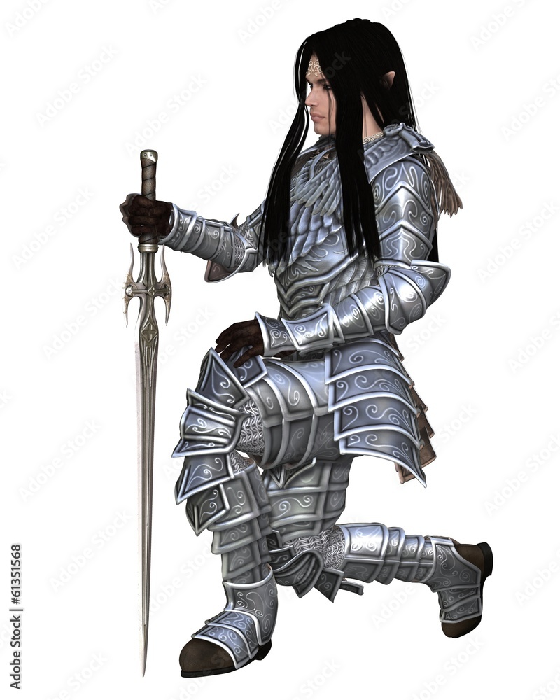 Elf Warrior - Kneeling Elf Warrior - Kneeling