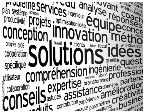 Nuage de Tags "SOLUTIONS" (créativité idées imagination succès)