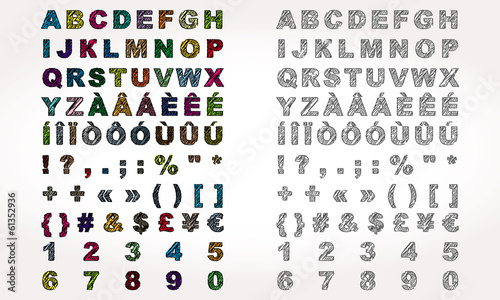 Latin Alphabet with scribble effect