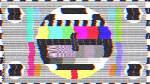 Test pattern TV, bad signal
