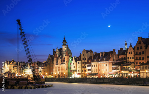 Old Town and the port of Gdansk in winter © fotorince