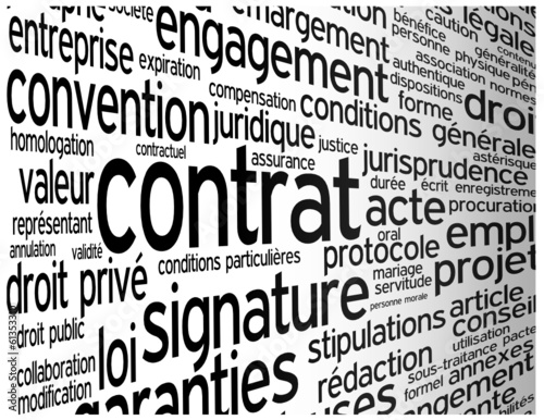 Nuage de Tags CONTRAT (business affaires droit accord signature)