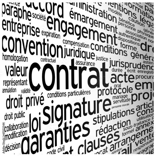 Nuage de Tags CONTRAT (conditions générales accord signature)