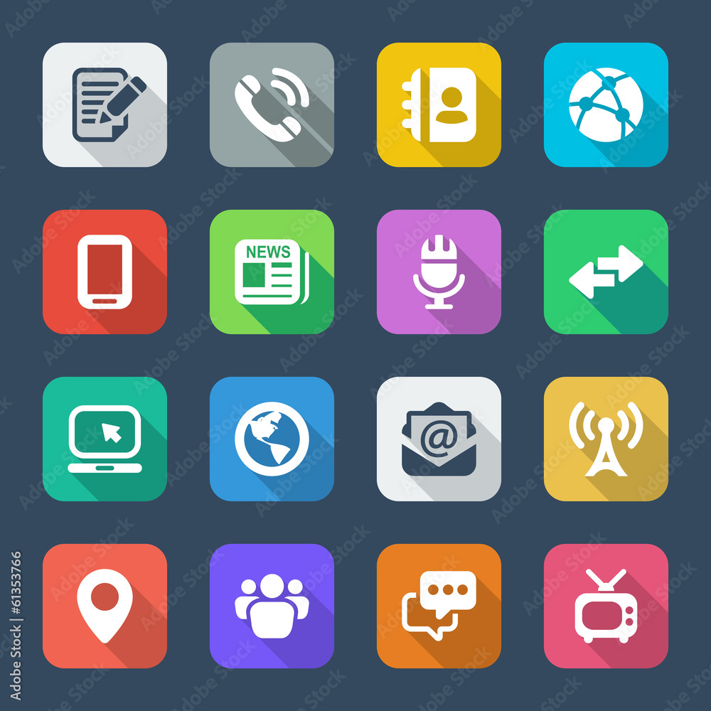 media flat colors iconset