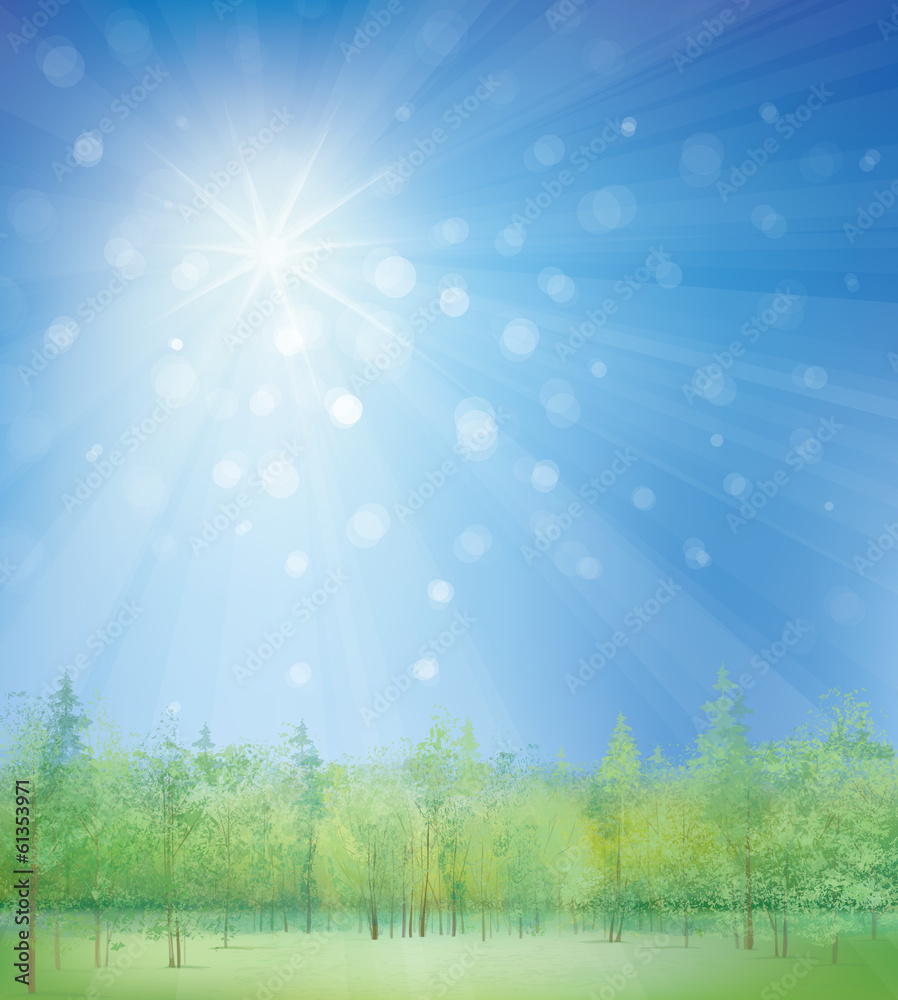 Obraz premium Vector nature landscape.