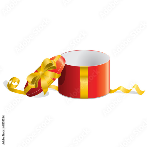 roudn open gift box . Vector photo