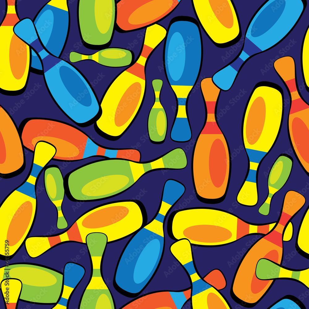 Naklejka premium colored bowling seamless pattern