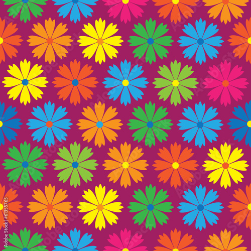 colored carnation flowers seamless pattern