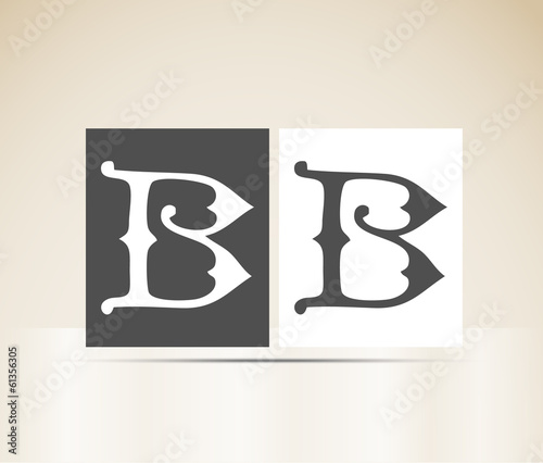 Vector letter B art deco alphabet