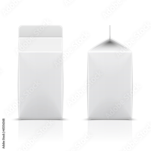 White cardboard milk package.