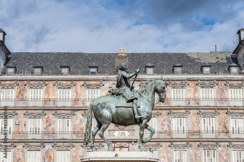 Philip III on the Plaza Mayor in Madrid, Spain.