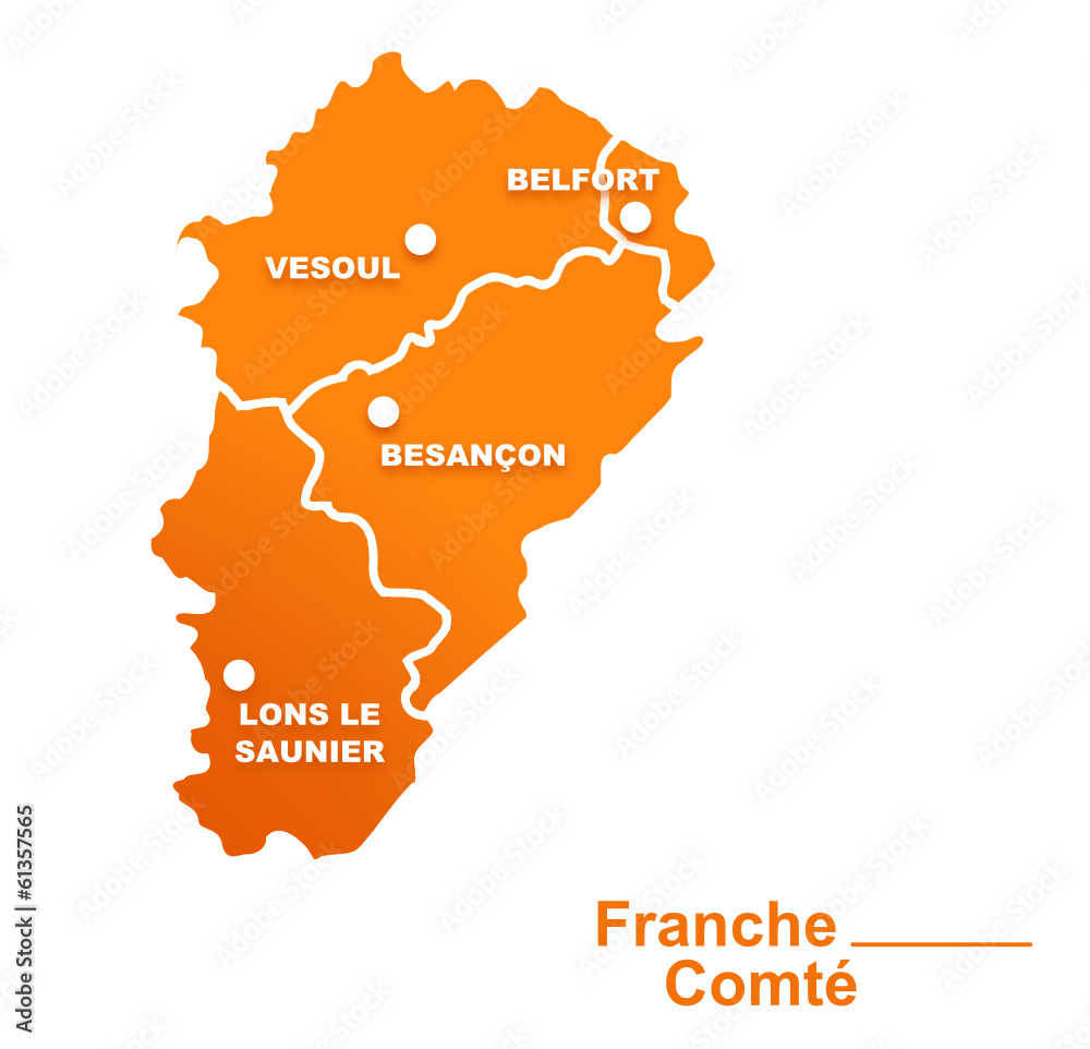 franche-comté région départements et villes