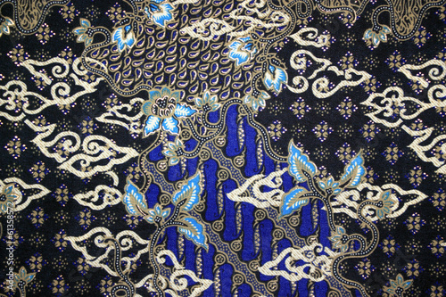 Obraz na płótnie Fabric with floral batik pattern