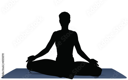 Vector Illustration of Yoga pose on a yoga mat